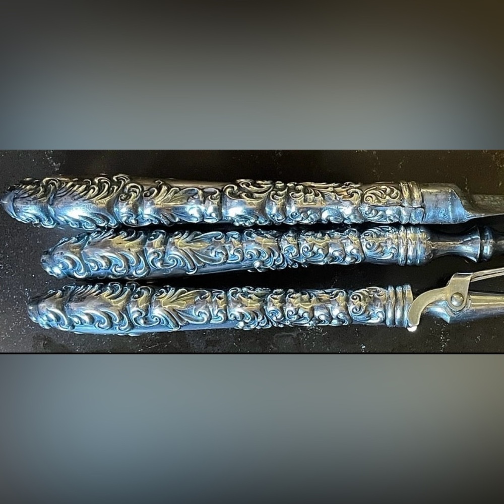 Vintage Sterling Silver Hollow Handle Carving Set (3) piece - Picture 2 of 9